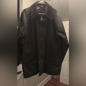 Barbour Black Raincoat with Gold Hardware